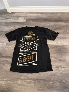 Element Endure Graphic Tee - Black with Gold & White Print